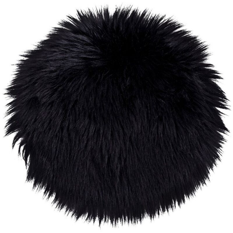 foto del prodotto pouf lambskin, poliestere, nero, 35x35x6,5 cm