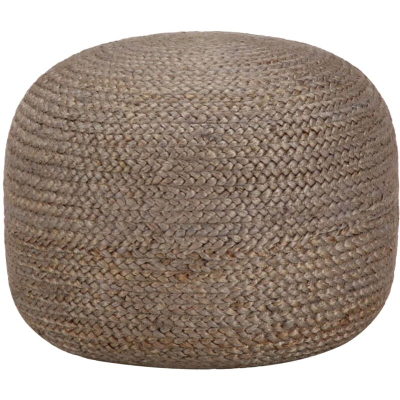 foto del prodotto pouf lavorato a mano grigio chiaro 45x30 cm in juta vidaxl