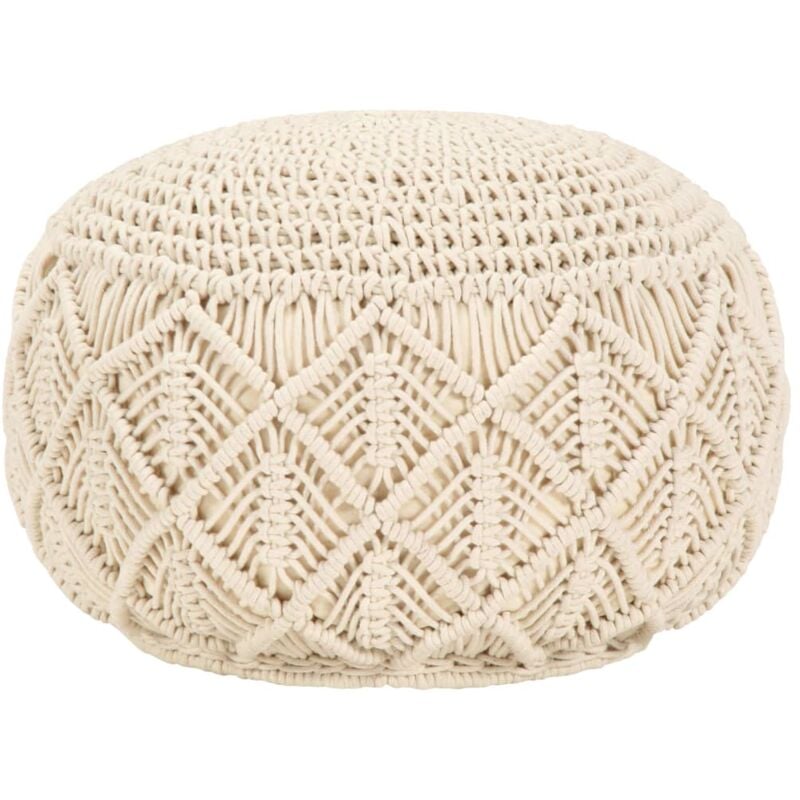 foto del prodotto pouf lavorato a mano in macram 45x30 cm in cotone vidaxl