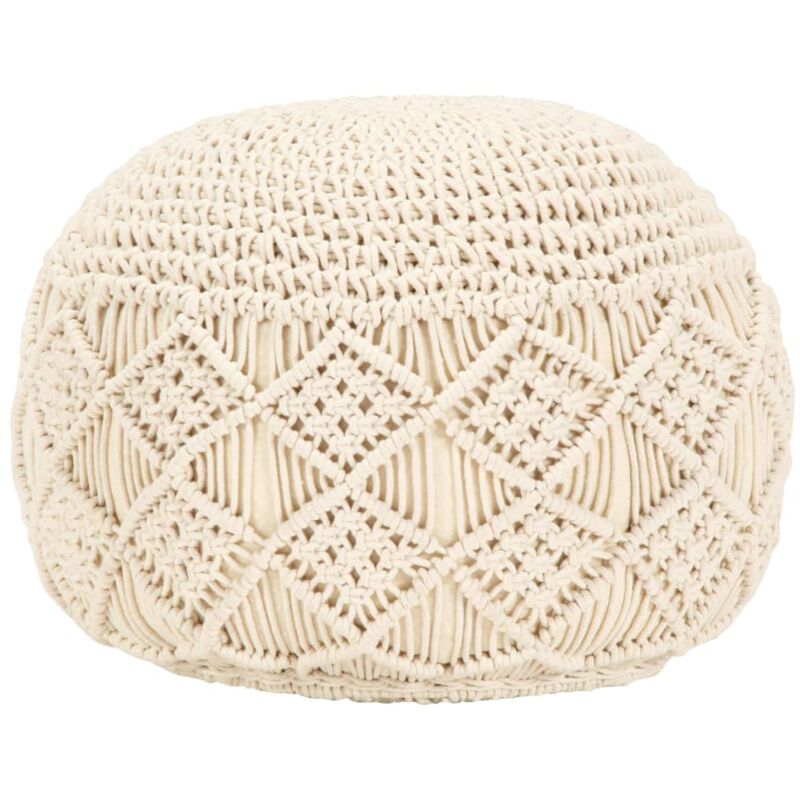 foto del prodotto pouf lavorato a mano in macram 45x30 cm in cotone vidaxl