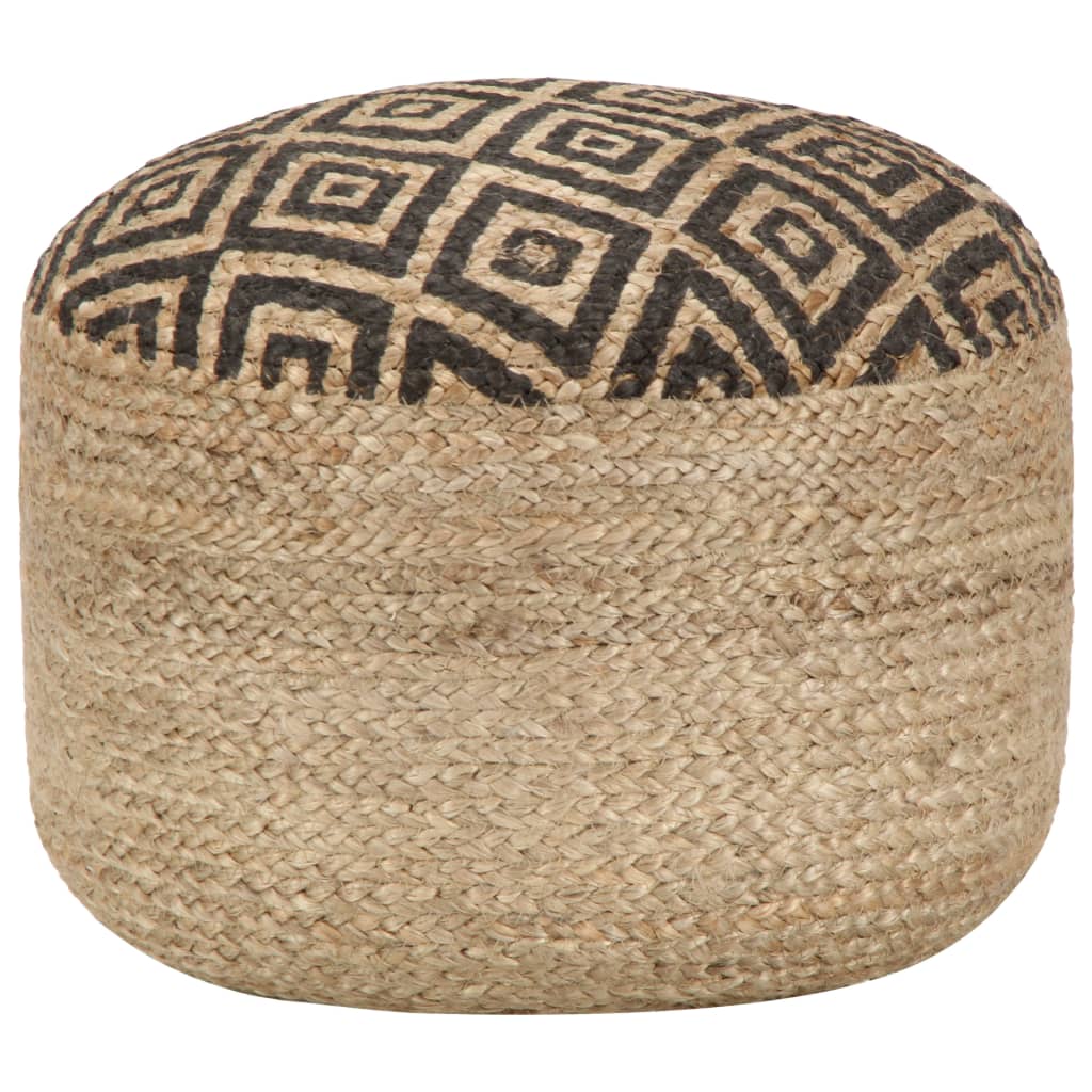 foto del prodotto pouf lavorato a mano nero 45x30 cm in juta cod mxl 76555