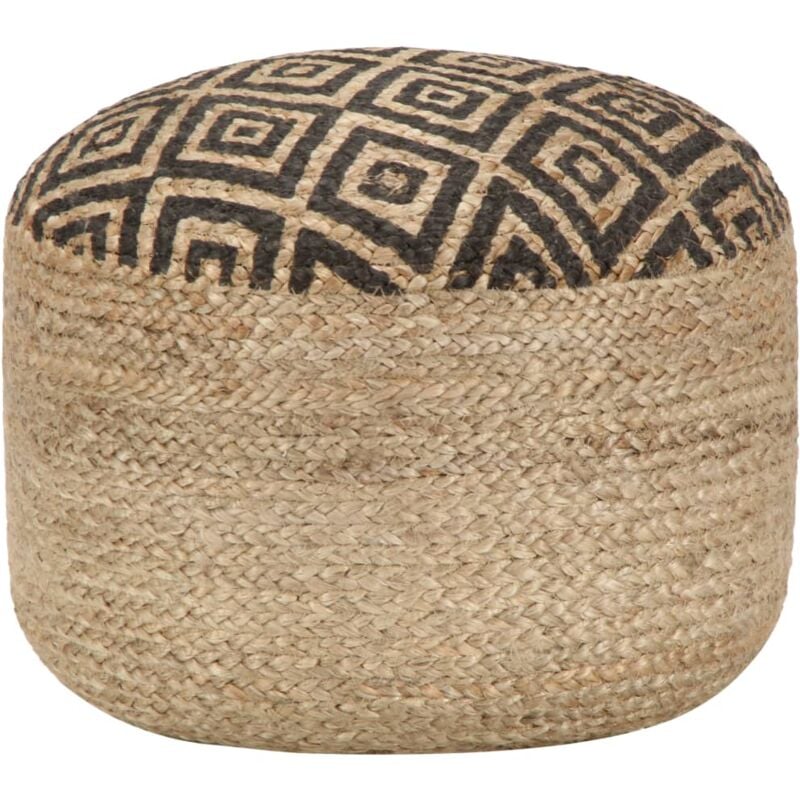 foto del prodotto pouf lavorato a mano nero 45x30 cm in juta vidaxl