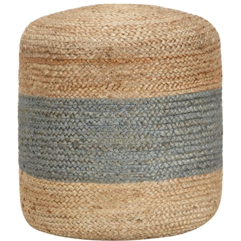 foto del prodotto pouf lavorato a mano verde oliva 40x45 cm in juta vidaxl