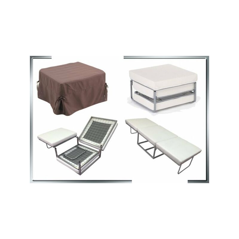 foto del prodotto pouf letto a scomparsa, letto richiubibile in microfibra marrone sicorage appy