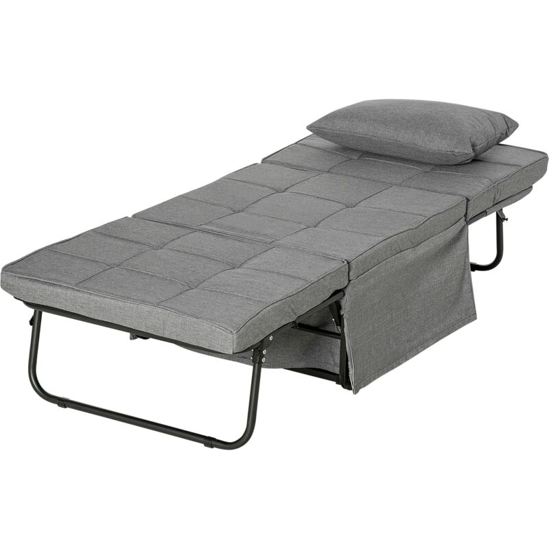 foto del prodotto pouf letto pieghevole multiuso 4 in 1 con schienale reclinabile a 5 livelli grigio