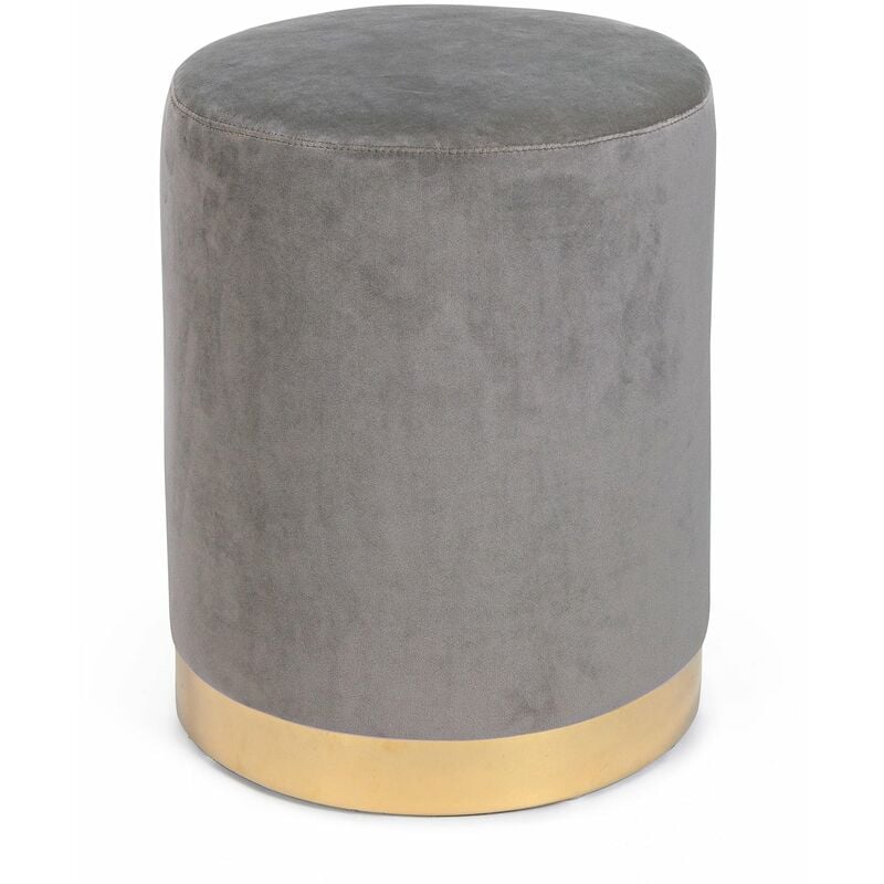 foto del prodotto pouf lucilla in velluto anticato h 40 cm arredamento per salotto moderno grigio