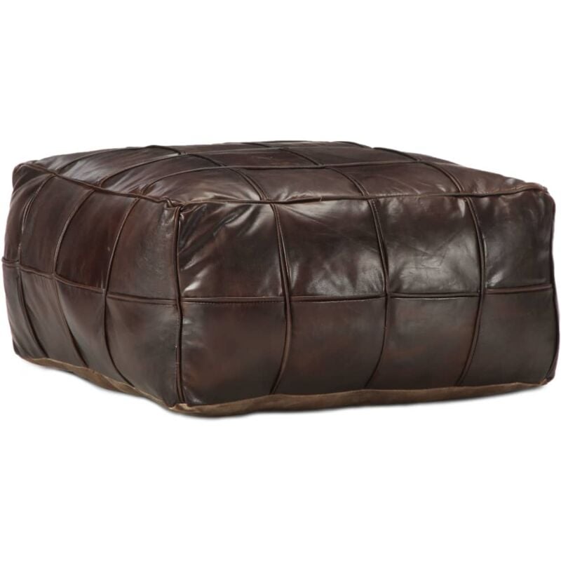 foto del prodotto pouf marrone scuro 60x60x30 cm in vera pelle di capra vidaxl