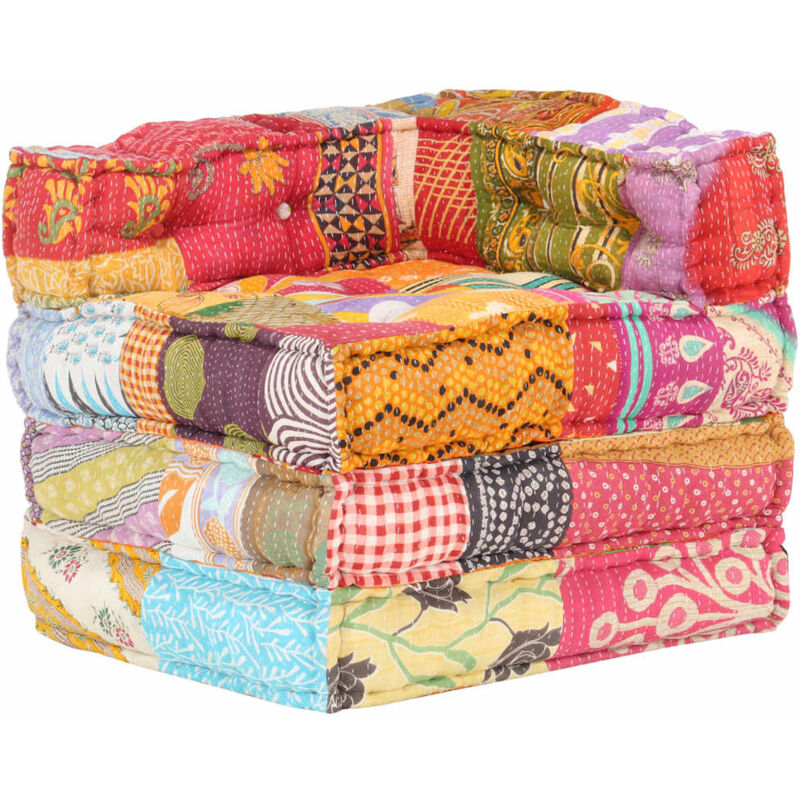 foto del prodotto pouf modulare in tessuto patchwork vidaxl