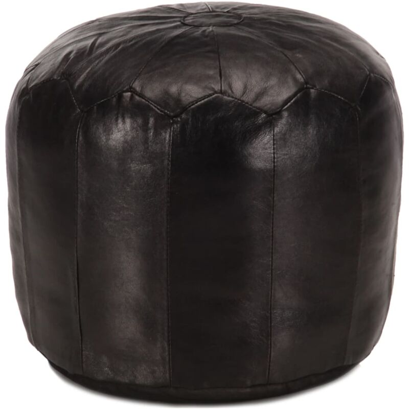 foto del prodotto pouf nero 40x35 cm in vera pelle di capra vidaxl