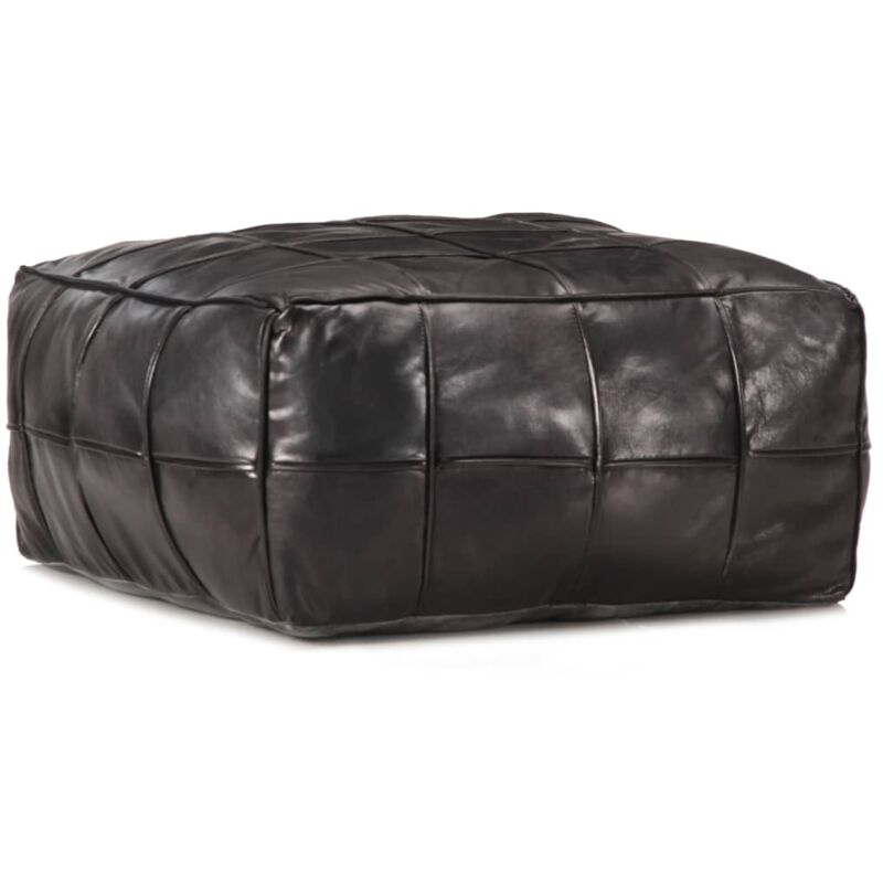 foto del prodotto pouf nero 60x60x30 cm in vera pelle di capra vidaxl