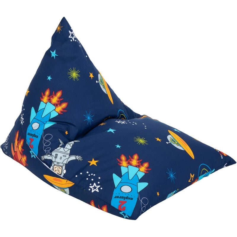 foto del prodotto pouf per bambini per giocare e rilassarsi, 96x120x96 cm pouf a sacco per bambini a forma di piramide per sale giochi e soggiorni, pouf da interno per