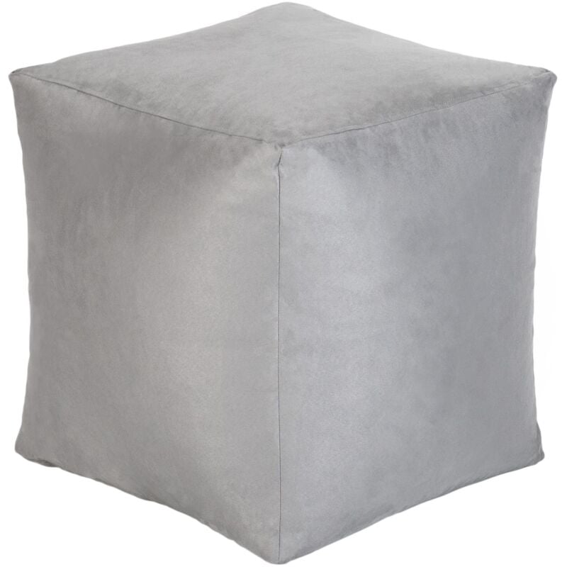 foto del prodotto pouf per soggiorno, pouf da interno a cubo per poggia gambe, seduta morbida 40x40 cm per adulti e bambini, pouf dal design ergonomico - argento