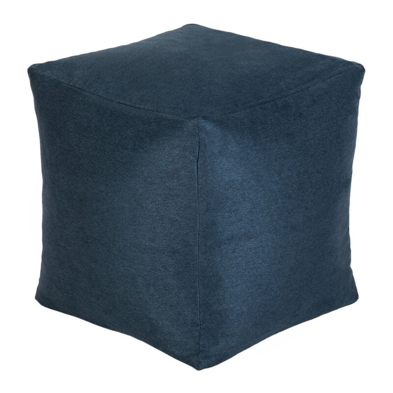 foto del prodotto pouf per soggiorno, pouf da interno a cubo per poggia gambe, seduta morbida 40x40 cm per adulti e bambini, pouf dal design ergonomico blu scuro