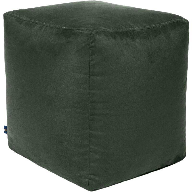 foto del prodotto pouf per soggiorno, pouf da interno a cubo per poggia gambe, seduta morbida 40x40 cm per adulti e bambini, pouf dal design ergonomico verde scuro