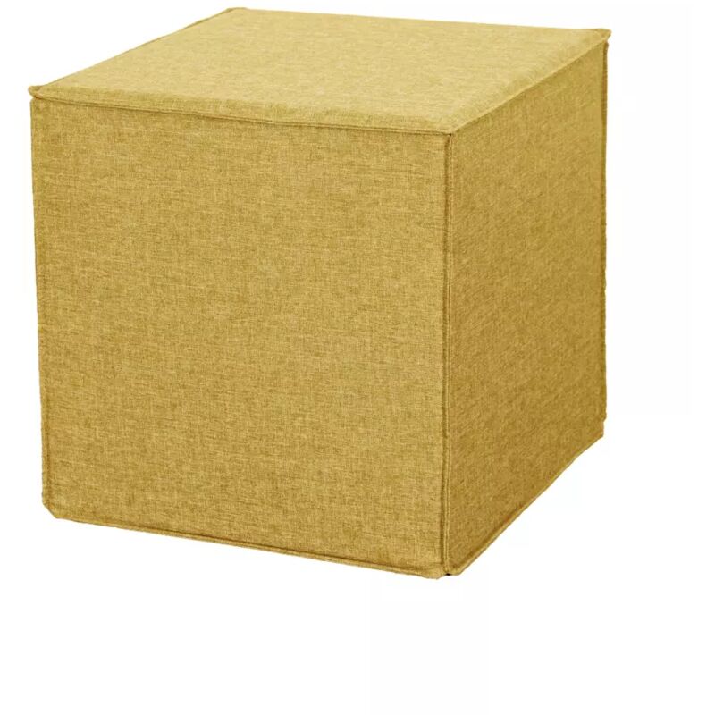 foto del prodotto pouf pieghevole bellahome dado in tessuto rimovibile ocra, 41x41x41 cm