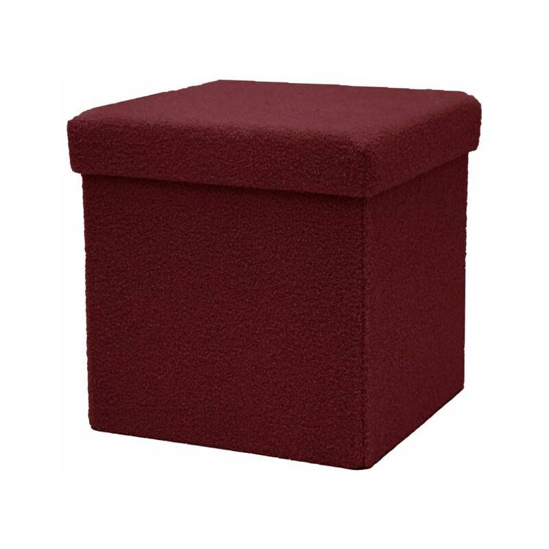 foto del prodotto pouf pieghevole teddy bordeaux 38x38x38 cm