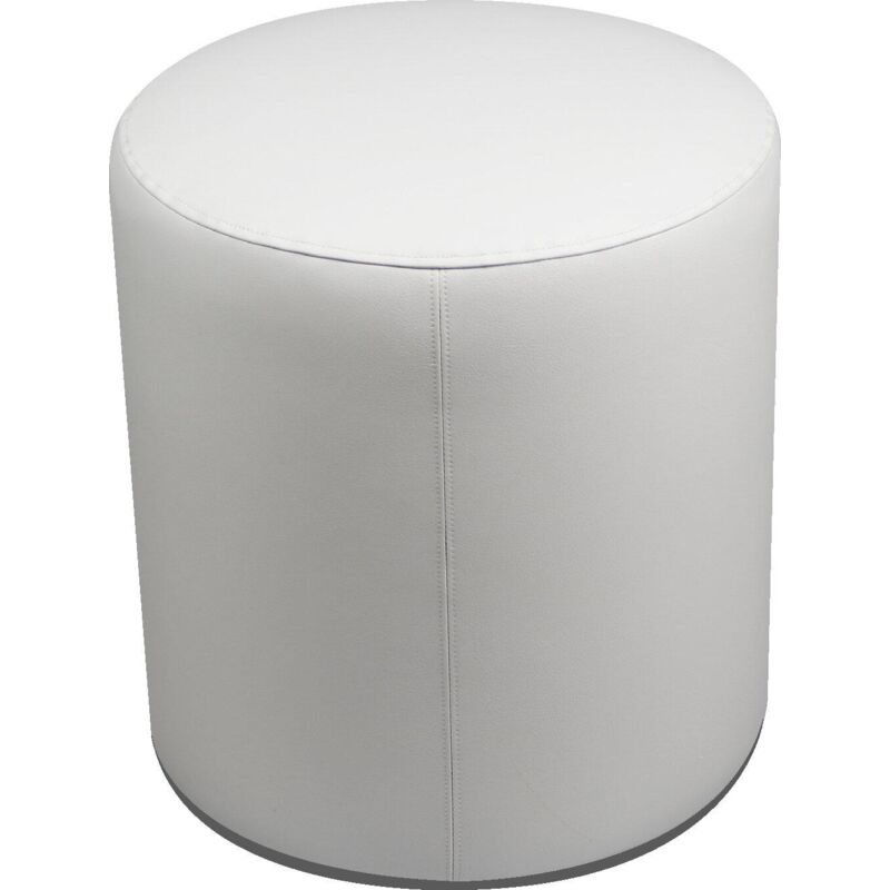 foto del prodotto pouf poggiapiedi 40x44 cm in similpelle avalli cilindro bianco