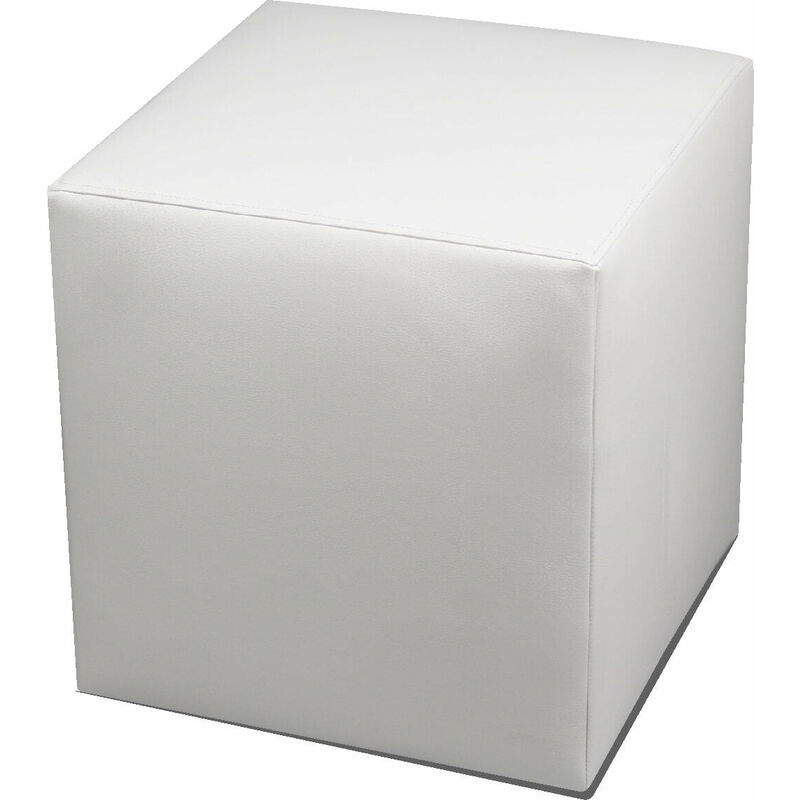 foto del prodotto pouf poggiapiedi 42x42x44 cm in similpelle avalli cubo bianco