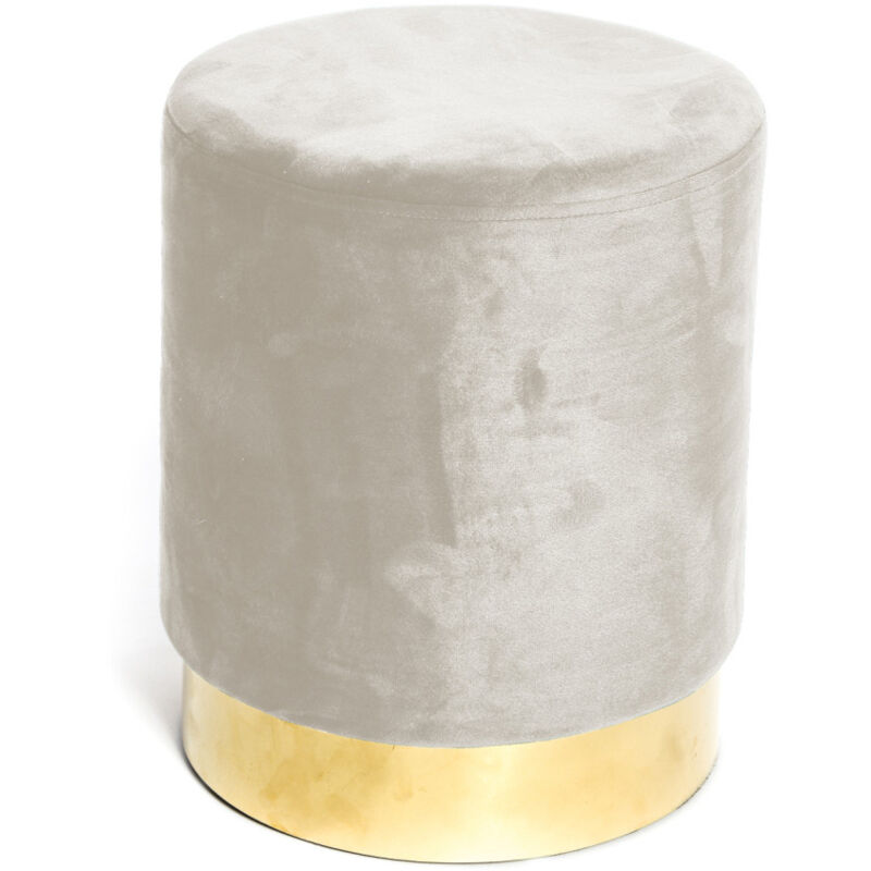 foto del prodotto pouf poggiapiedi cilindro velvet in velluto unito beige