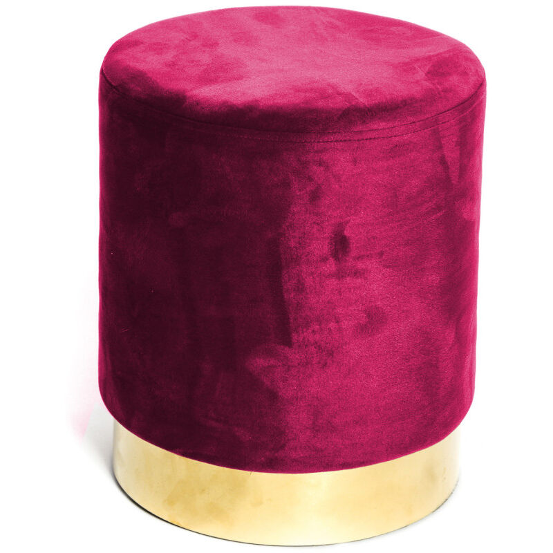 foto del prodotto pouf poggiapiedi cilindro velvet in velluto unito bordeaux