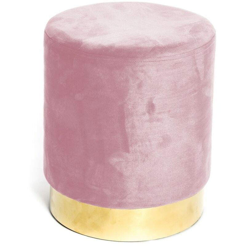 foto del prodotto pouf poggiapiedi cilindro velvet in velluto unito rosa