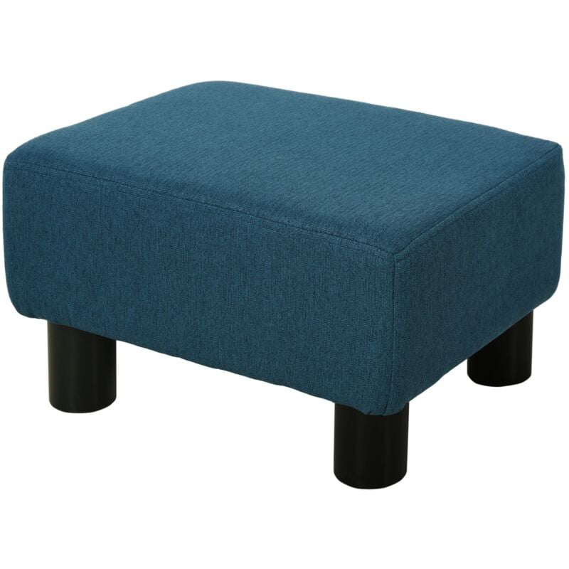 foto del prodotto pouf poggiapiedi imbottito 40x30x24 cm rettangolare blu scuro