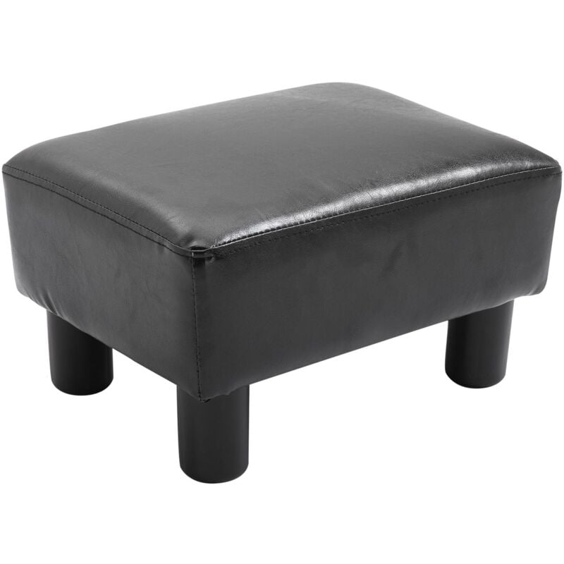 foto del prodotto pouf poggiapiedi in similpelle 40x30x24 cm nero