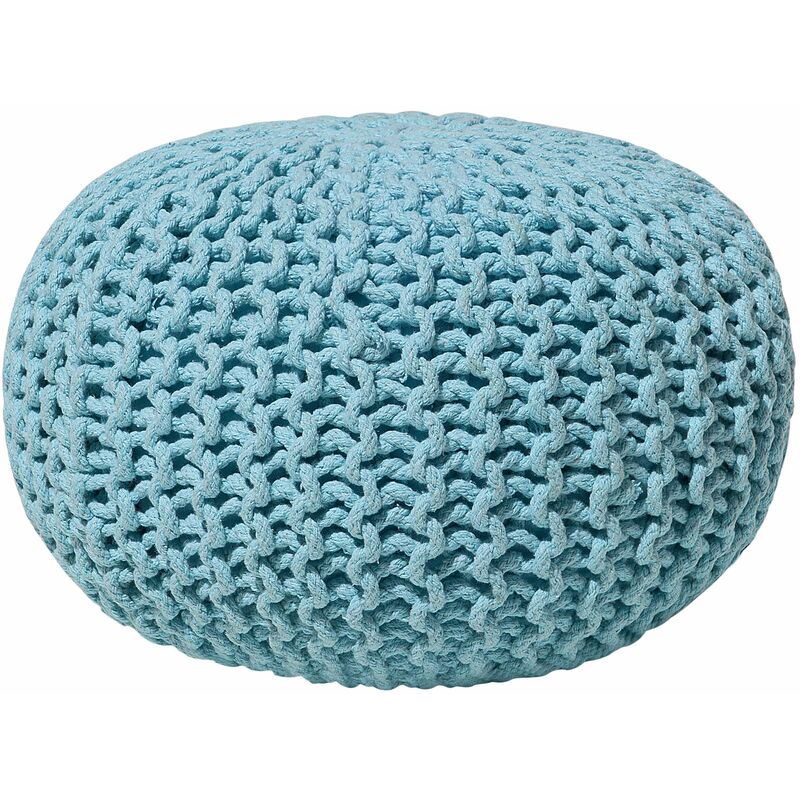 foto del prodotto pouf poggiapiedi in tessuto azzurro 40 x 25 cm conrad