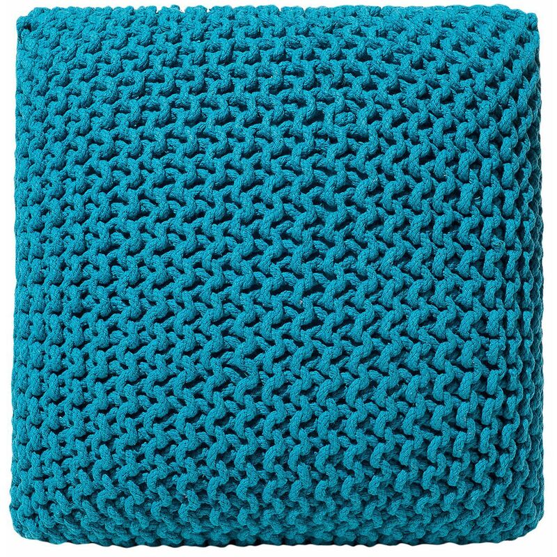 foto del prodotto pouf poggiapiedi in tessuto blu 50 x 50 x 31 cm conrad