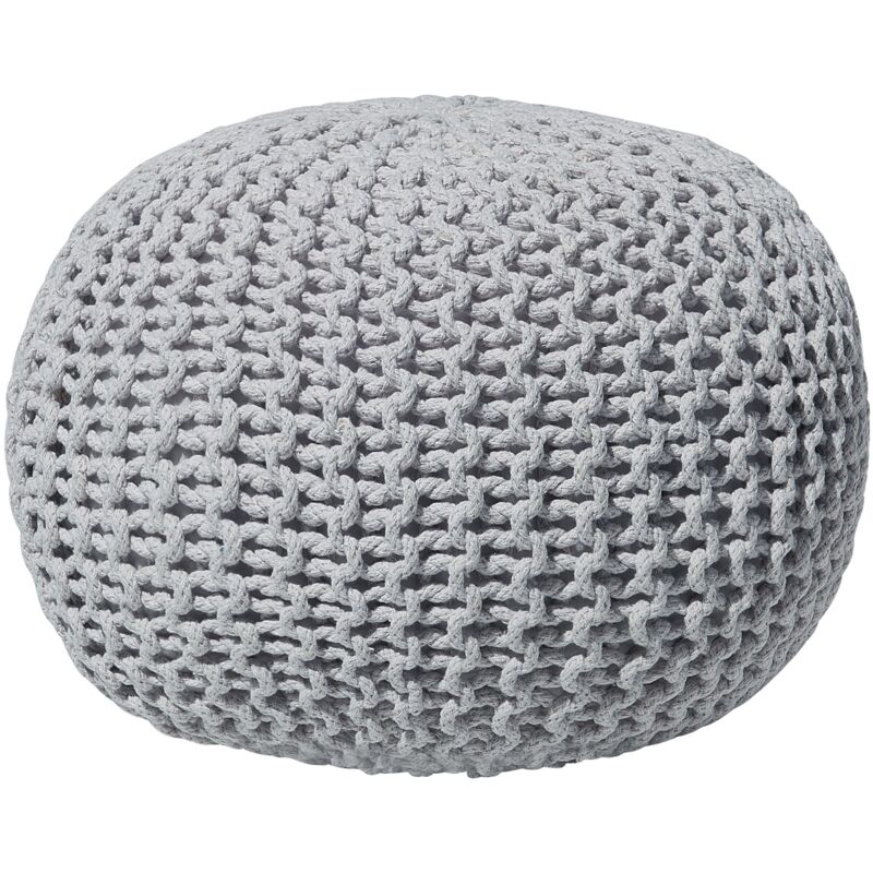 foto del prodotto pouf poggiapiedi in tessuto grigio chiaro 50 x 35 cm conrad