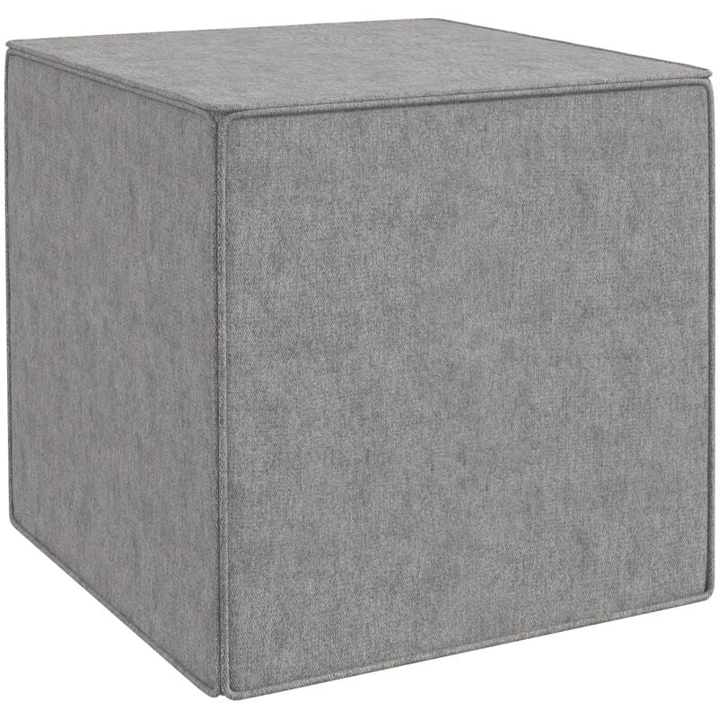 foto del prodotto pouf poggiapiedi quadrato rivestimento rimovibile in tessuto effetto lino 41x41x41 cm grigio chiaro