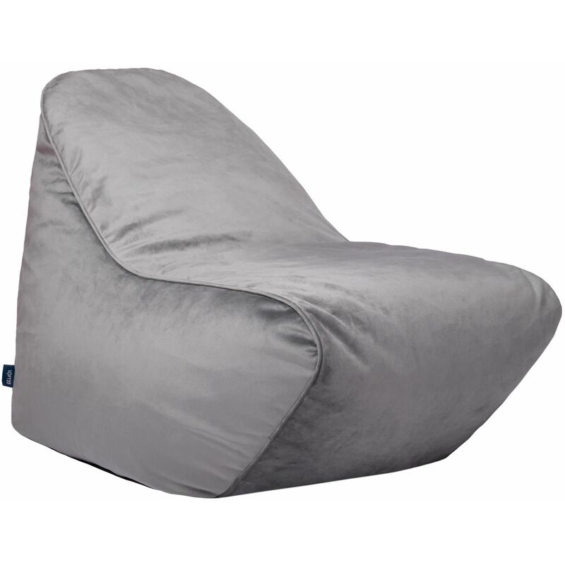 foto del prodotto pouf poltrona a sacco per soggiorno poltrona pouf con schienale alto per rilassarsi pouf a sacco per giochi tessuto in velluto ardesia