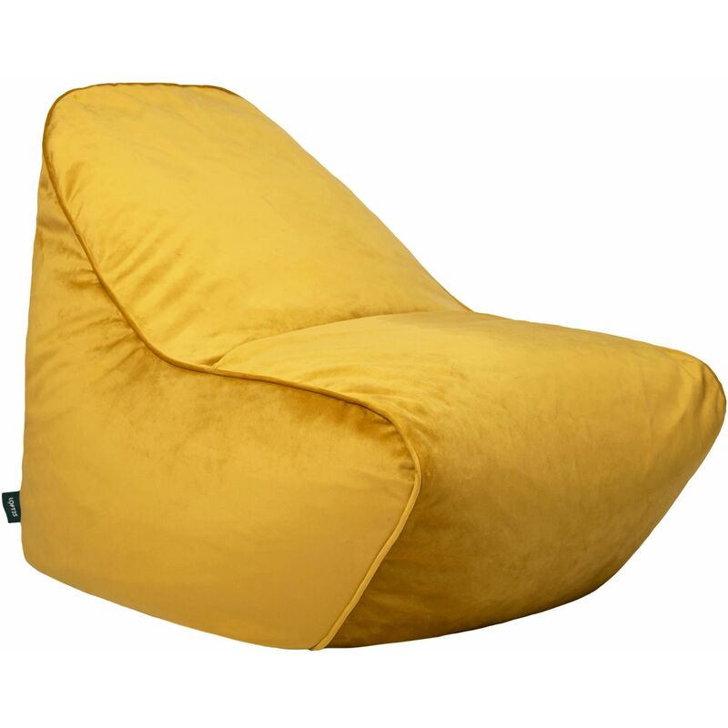 foto del prodotto pouf poltrona a sacco per soggiorno poltrona pouf con schienale alto per rilassarsi pouf a sacco per giochi tessuto in velluto curcuma