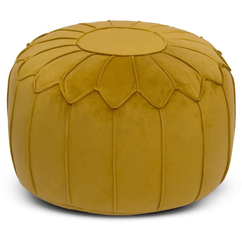 foto del prodotto pouf pouf per interni, pouf pouf di lusso per soggiorno, pouf in velluto 45x27 cm con imbottitura in perline, pouf da gioco per adulti curcuma