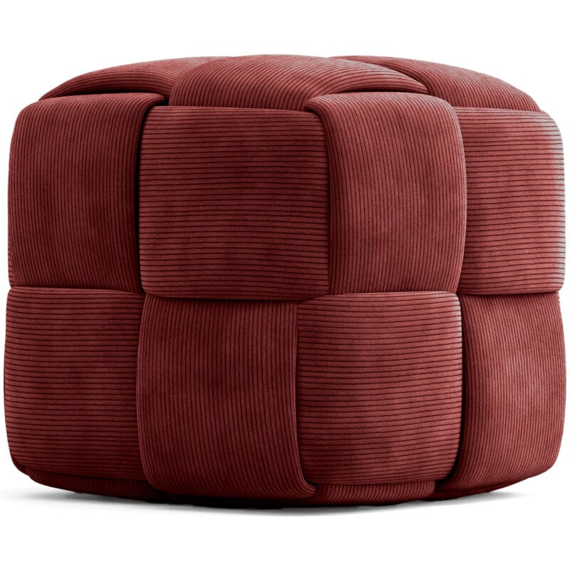 foto del prodotto pouf quadrato imbottito in velluto a coste design moderno cube vino