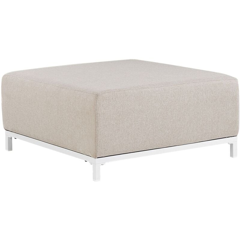 foto del prodotto pouf rivestimento in poliestere beige gambe in alluminio bianco rovigo