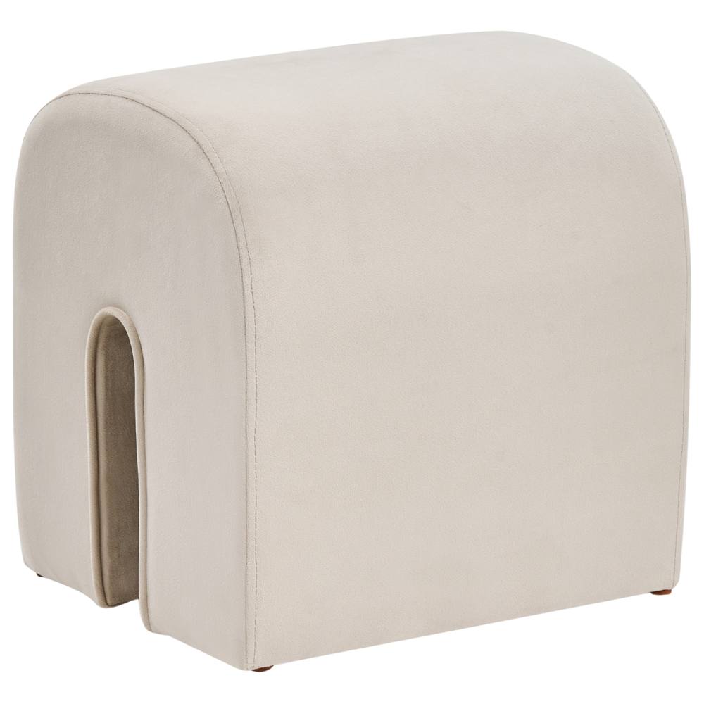 foto del prodotto pouf rivestimento velluto beige pouf forma u design moderno accessori soggiorno