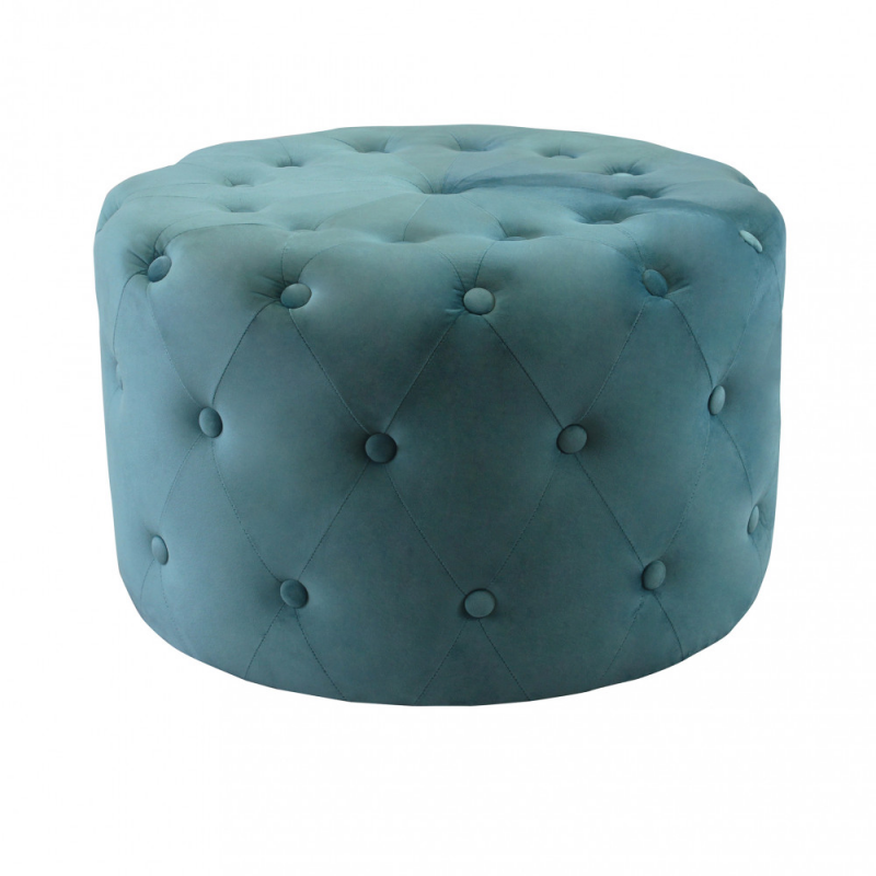 foto del prodotto pouf rotondo in velluto verde