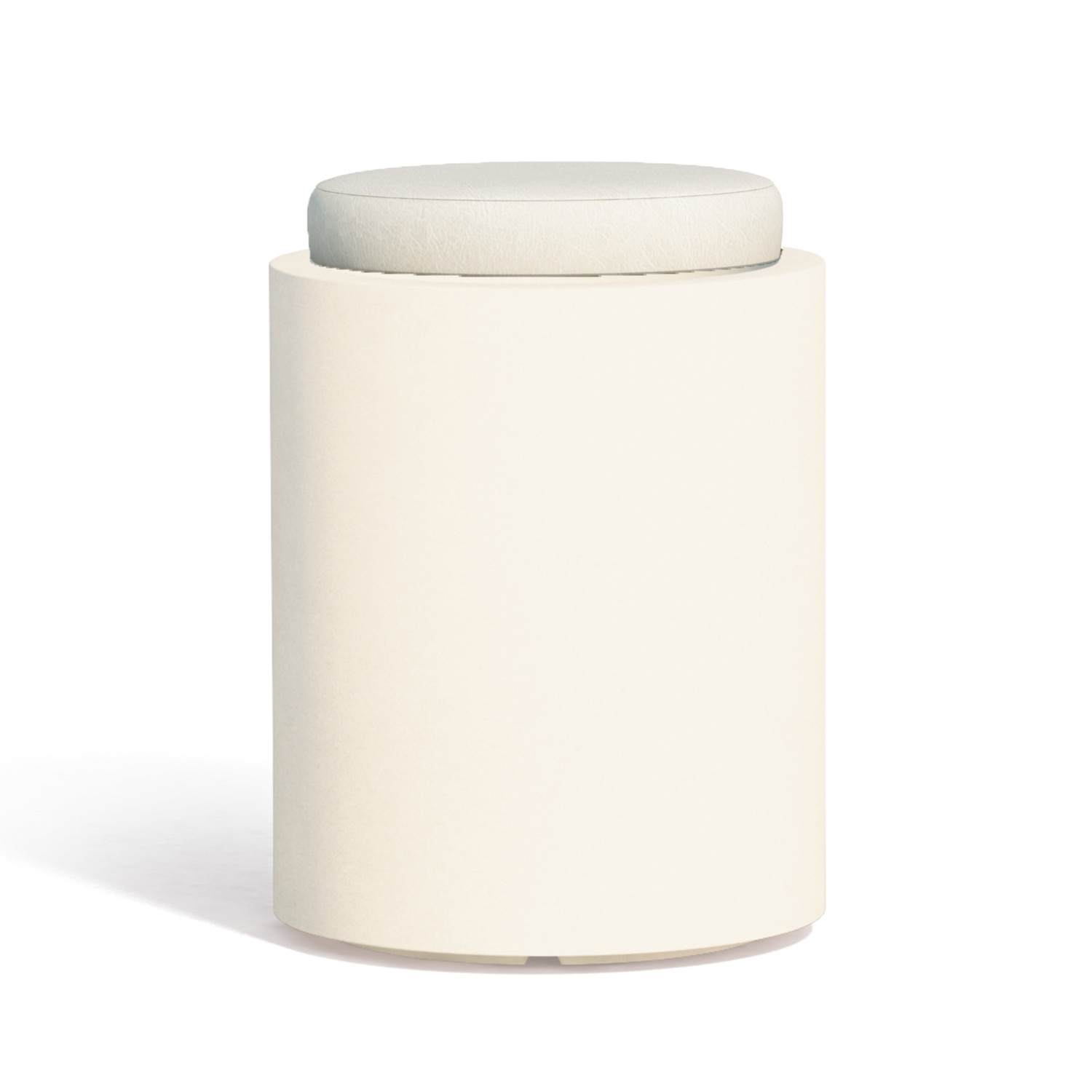 foto del prodotto pouf round in resina tondo 40 cm bianco