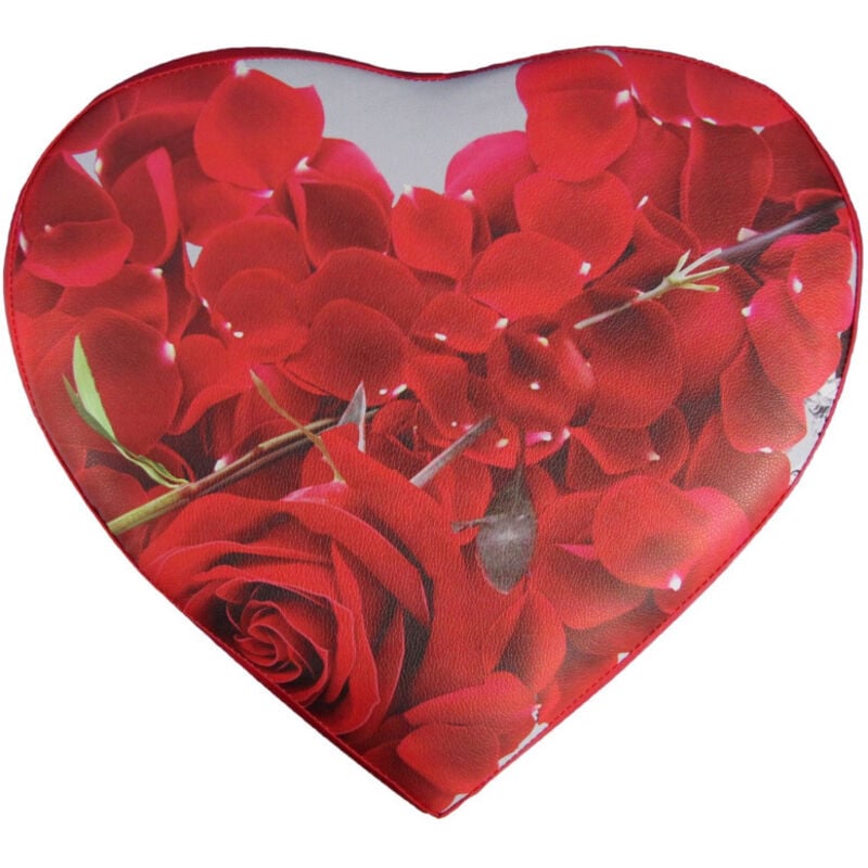 foto del prodotto pouf scatola portaoggetti puff poggiapiedi a forma di cuore in ecopelle rose trade shop traesio