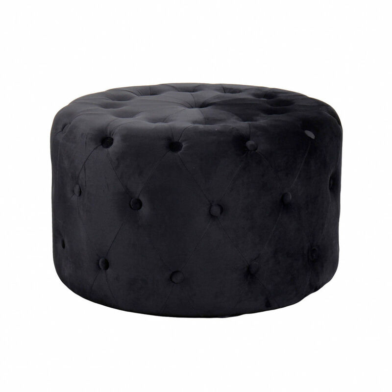 foto del prodotto pouf seduta rotondo 67 cm rivestito in velluto morbido e colorato softy black