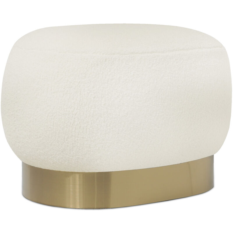 foto del prodotto pouf sgabello boucl bianco luxe bianco