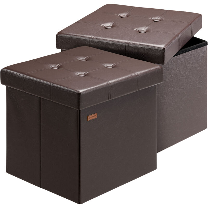 foto del prodotto pouf sgabello contenitore 38x38x38cm box portaoggetti m - 2er set braun (de) - casaria