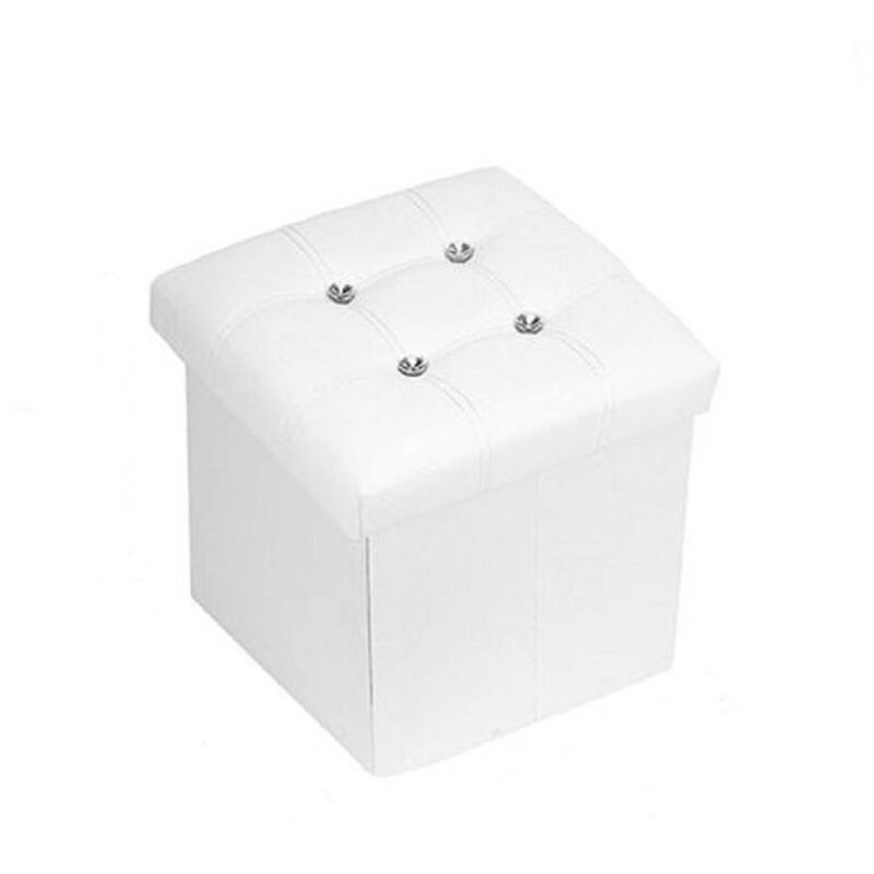 foto del prodotto pouff puff pouf contenitore imbottito portaoggetti seduta bianco 79434 30x30x30cm trade shop traesio