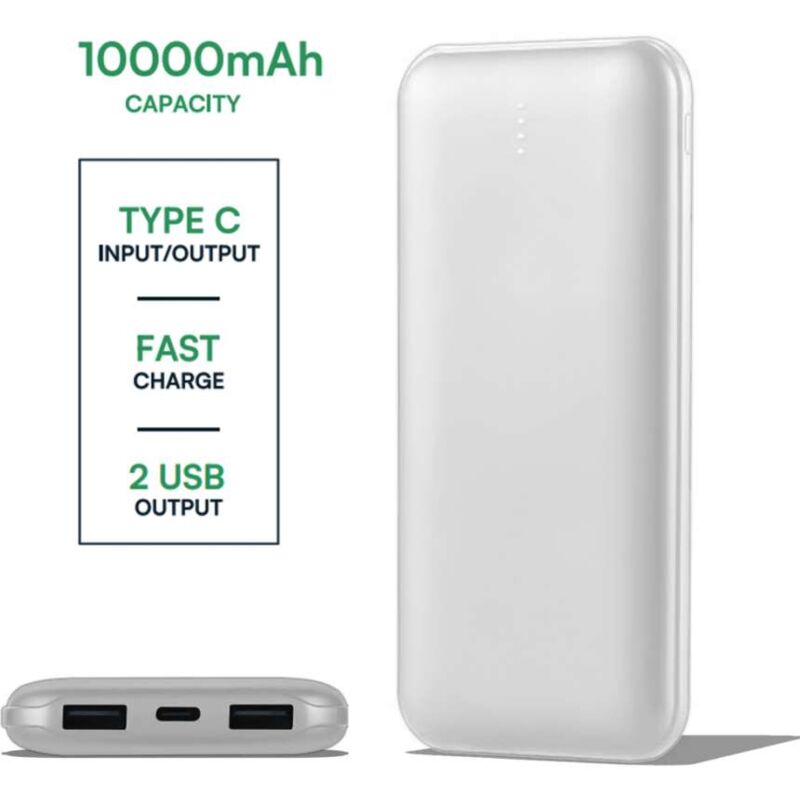 foto del prodotto power bank slim 10.000mah carica veloce 10w dual usb type c v tac