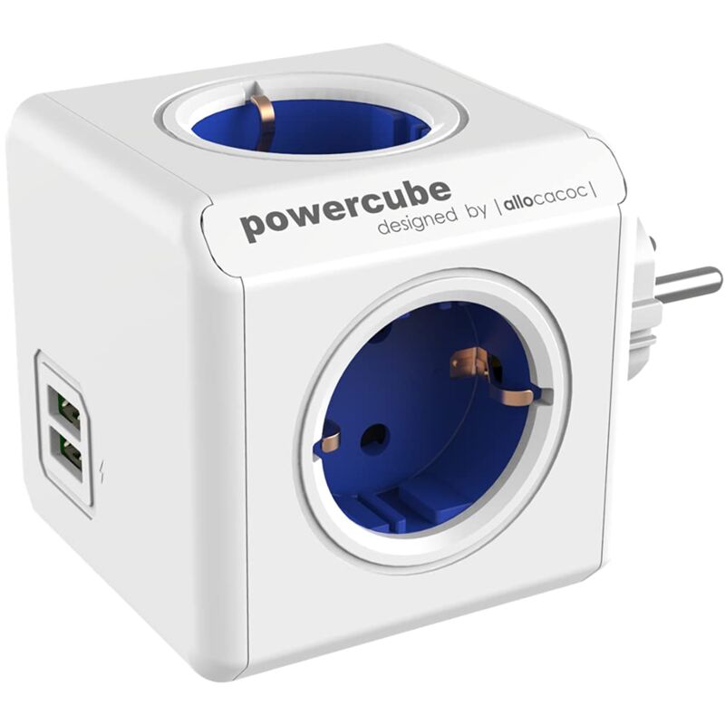foto del prodotto power cube original usb, bianco blu allocacoc