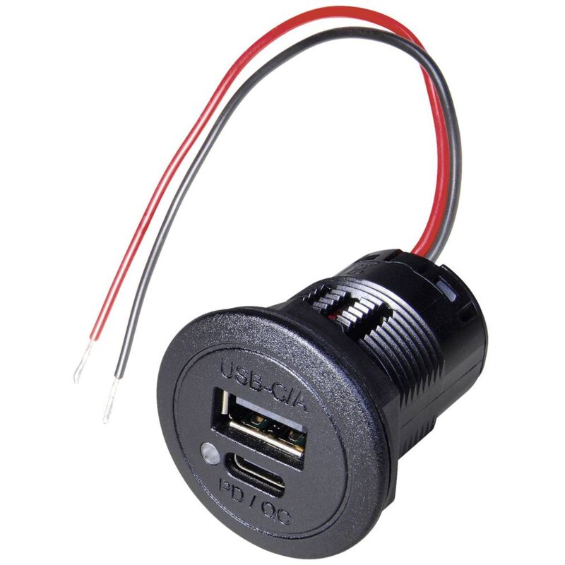 foto del prodotto power usb c a presa doppia pd qc 12 v, 24 v procar