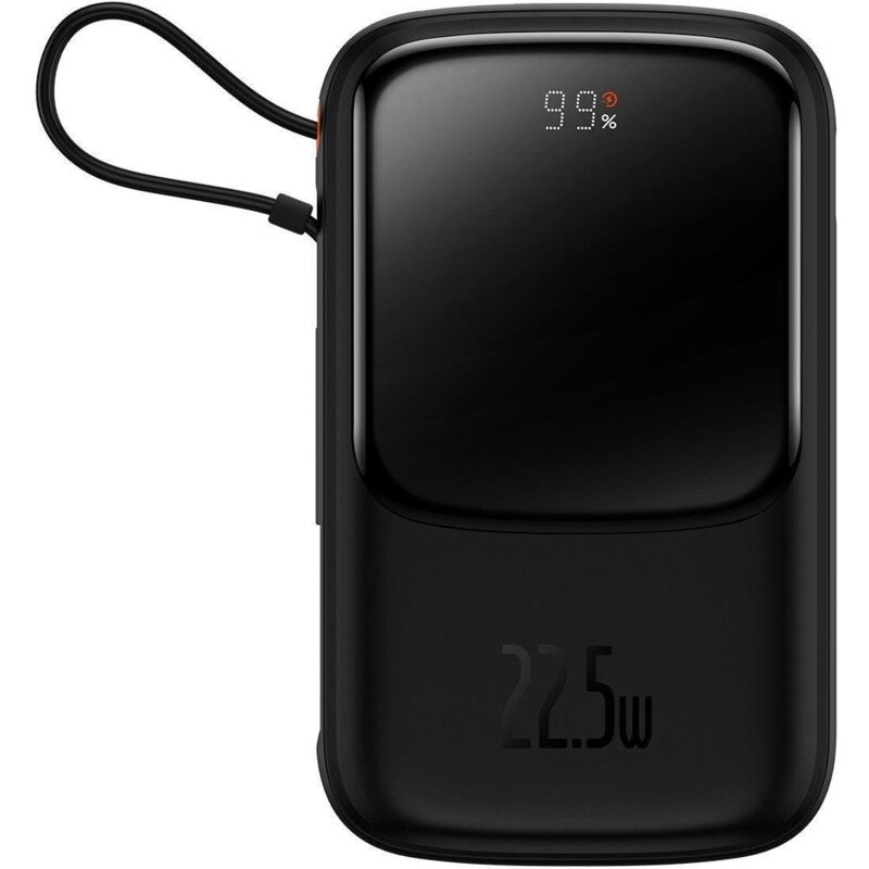 foto del prodotto powerbank con ricarica rapida 10000mah 22,5w cavo usb c qc pd scp fcp nero