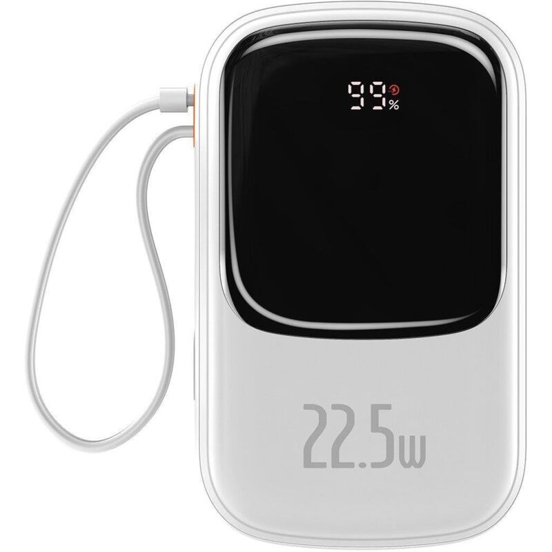 foto del prodotto powerbank con ricarica rapida 20000mah 22,5w cavo usb c qc pd scp fcp bianco
