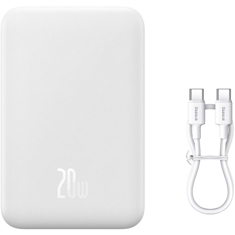 foto del prodotto powerbank magnetic mini 20000 mah 20w cavo usb c bianco